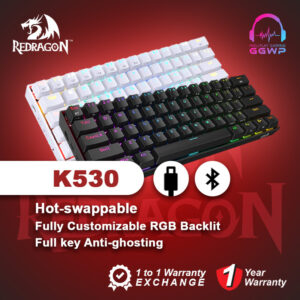 Redragon K530 RGB 60% Bluetooth Mechanical Gaming Keyboard Brown Switch Hot Swap